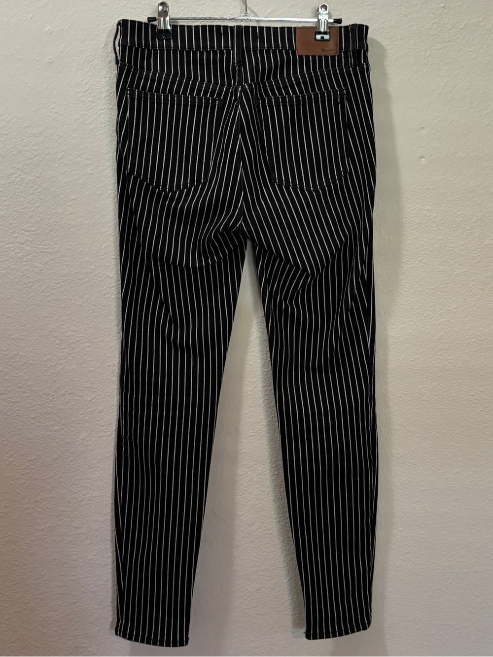 Madewell 9-Inch-High Riser Skinny Skinny Jeans Black White Stripe Size 28 - Picture 2 of 9